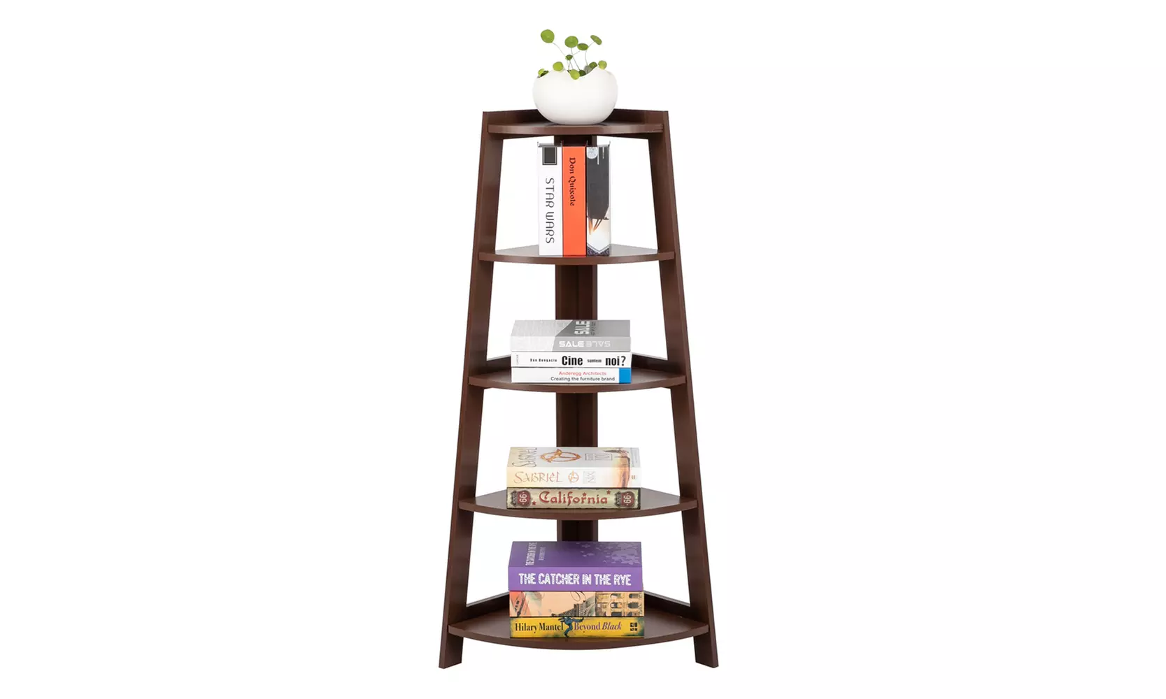 5 Tier Corner Shelf Wood Display Storage - Primary Image