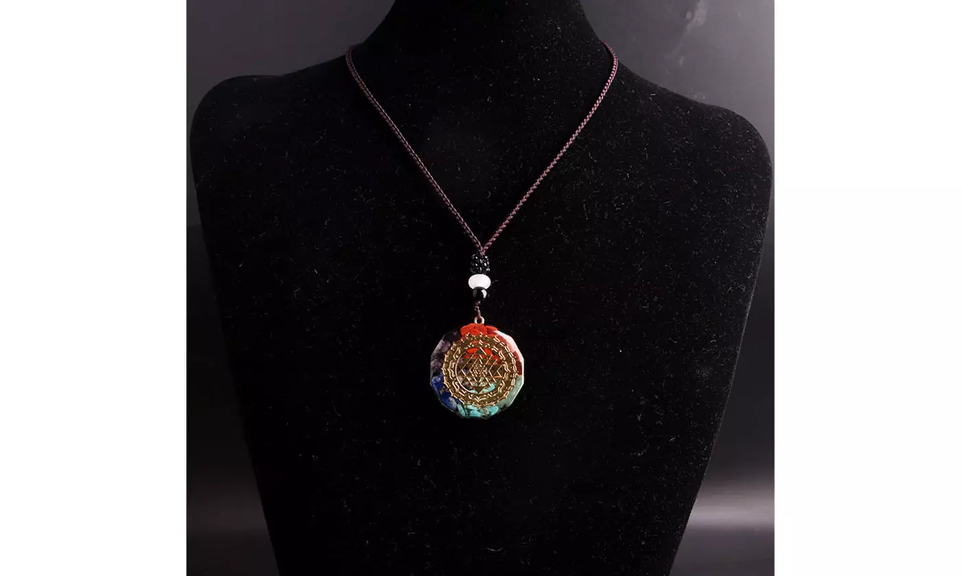 7 Chakras Crystals Stones Orgone Pendant Energy Healing Necklace Gift