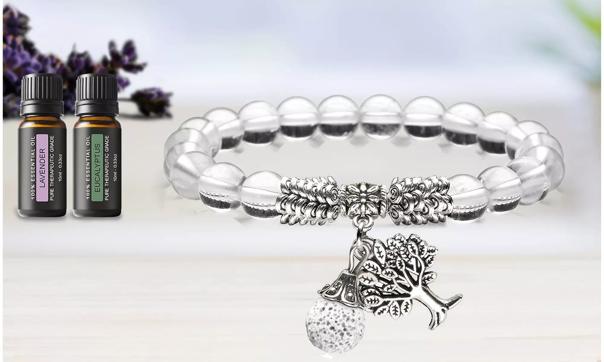 Tree of Life Bohemian Lava Diffuser Bracelet with Optional Essential Oils