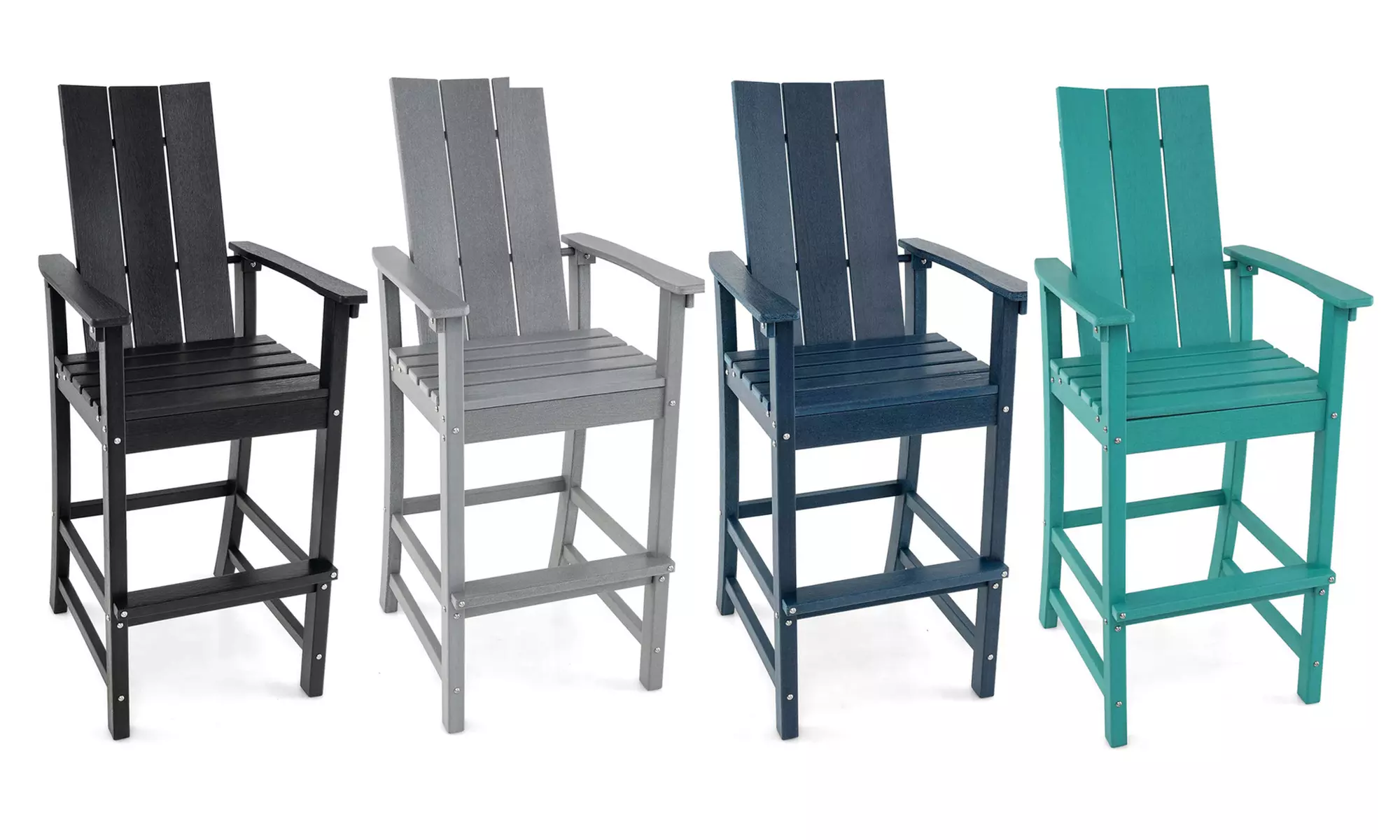 Costway Tall Adirondack Chair with Ergonomic Backrest Armrests & Footrest - Primary Image