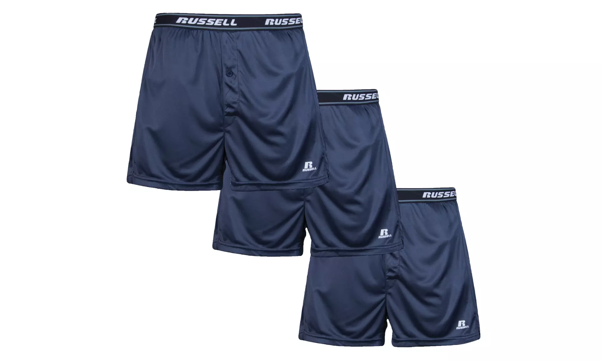 Russell Athletic Mens Big and Tall Soft Essential Boxer Brief Underwear (3 Pack) - Primary Image