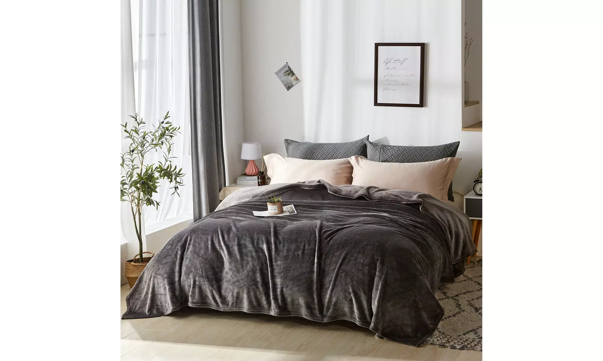 Lightweight Cozy Plush Flannel Blanket for Bed Sofa,King/Queen Size - Primary Image