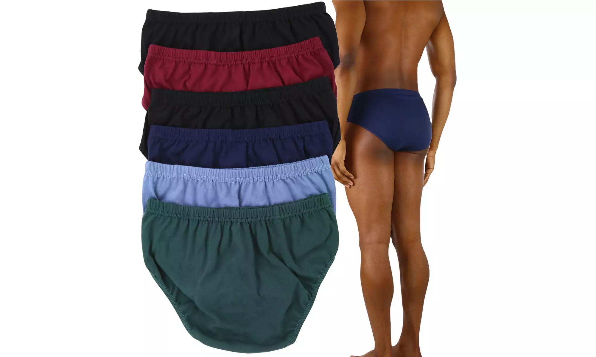 (6 Pack) ToBeInStyle Men's Classic Elastic Waistband Bikini Briefs