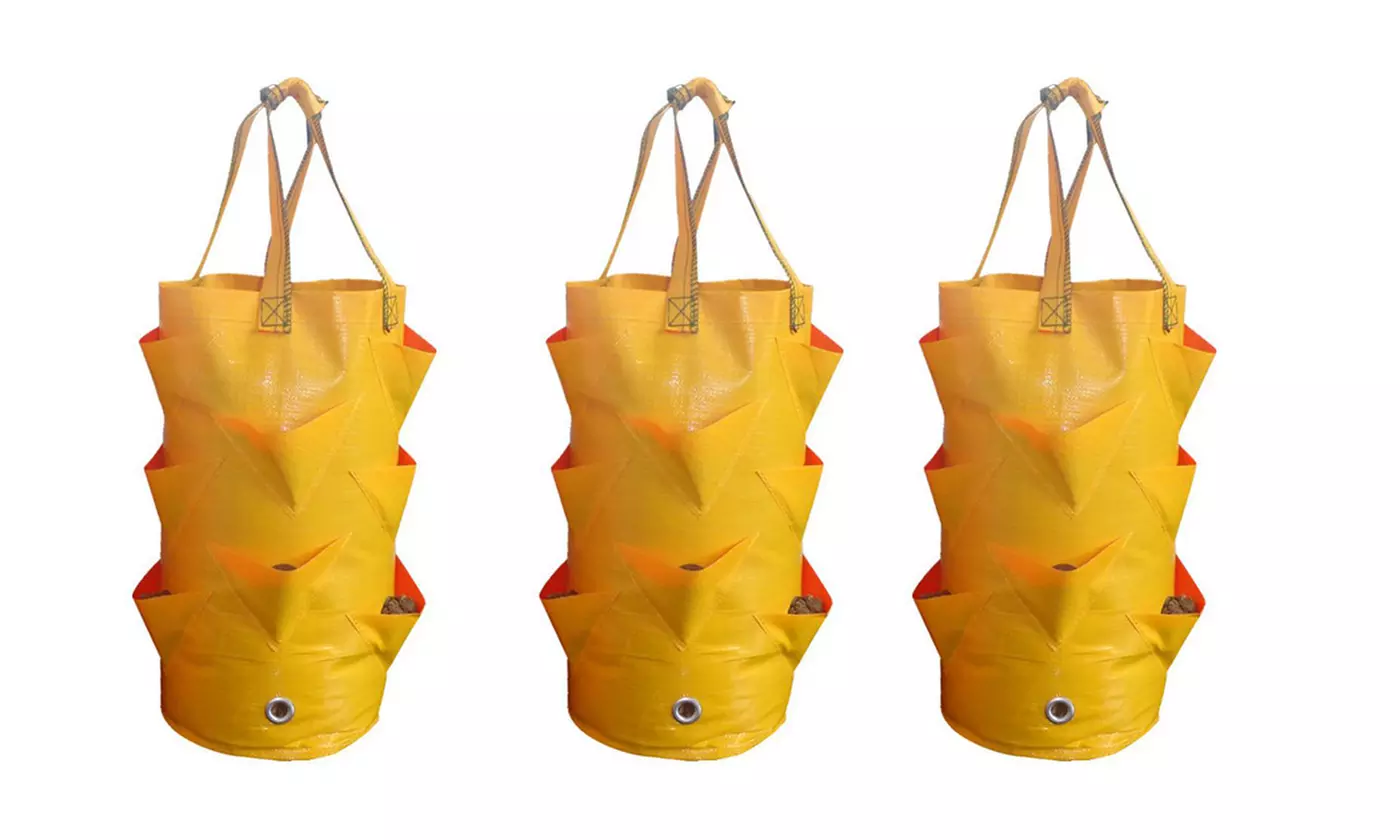 1-3 Pack Hanging 3 Gallon Planting Grow Bags with 10 Hole for Strawberry Tomato