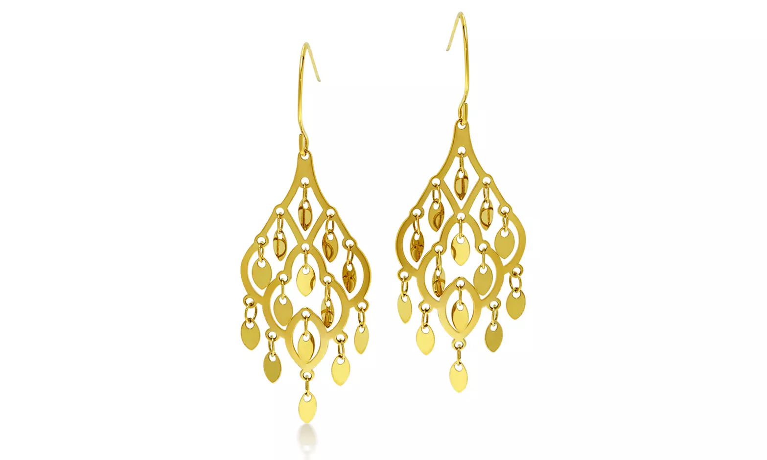 Solid 14K Gold Fancy Hanging Earrings By Paolo Fortelini - Primary Image