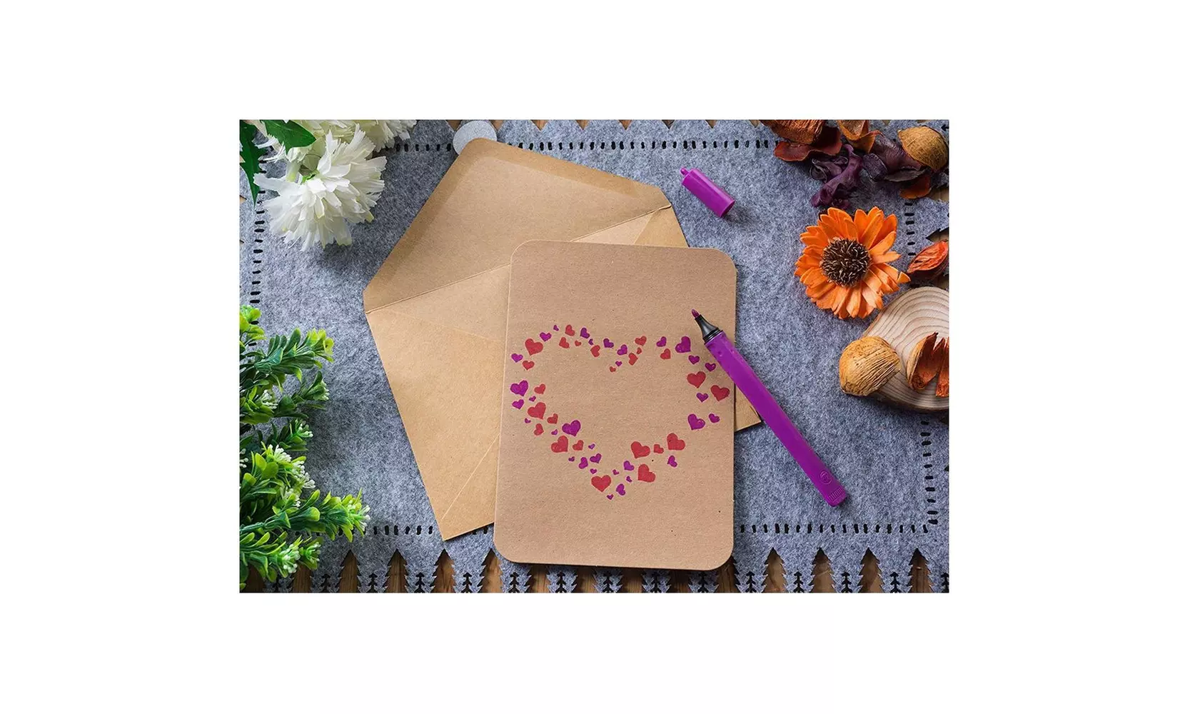 48 Plain Brown Greeting Cards Rounded Corner Folded Notecard w/Envelopes, 5"x7" - Second Medium