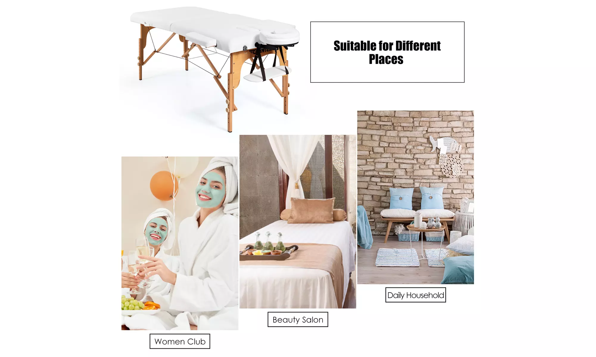 84" Portable Massage Table Adjustable Spa Bed with Carry Case
