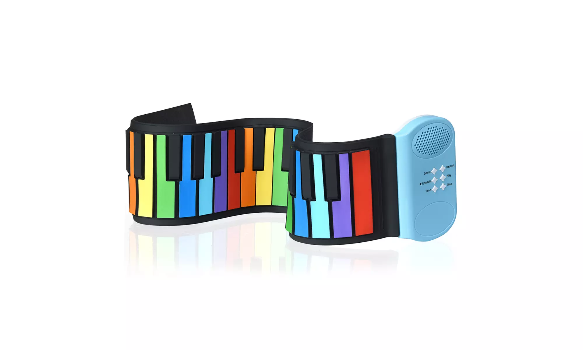 49 Keys Roll Up Piano Flexible Kids Piano Keyboard with Built-in Speaker Rainbow - Primary Image