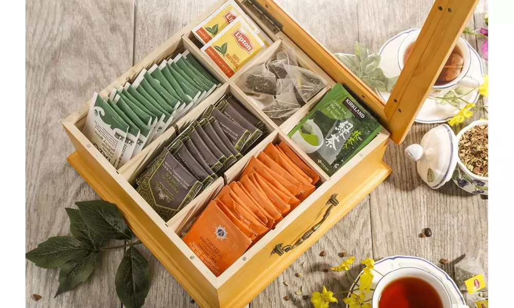 Antique Wooden Tea Box - Primary Image