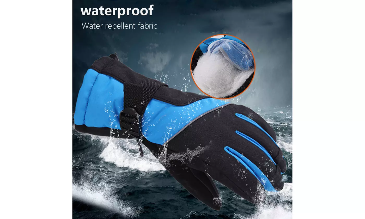 Men Waterproof Winter Ski Snowboard Gloves for Skiing Snowboad Shoveling Outdoor