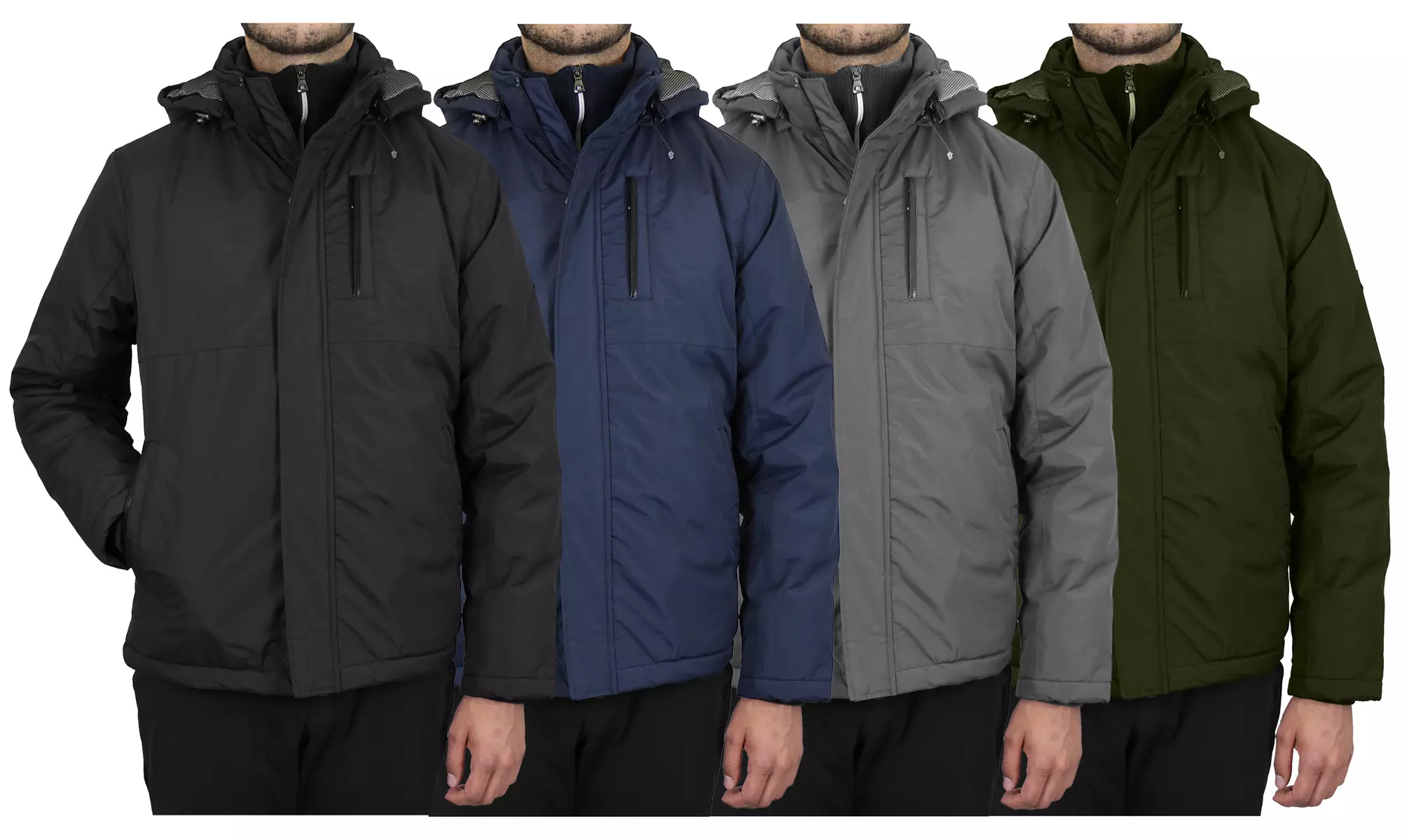 Spire by Galaxy Mens Heavyweight Hooded Presidential Jacket (S-2XL) - Primary Image