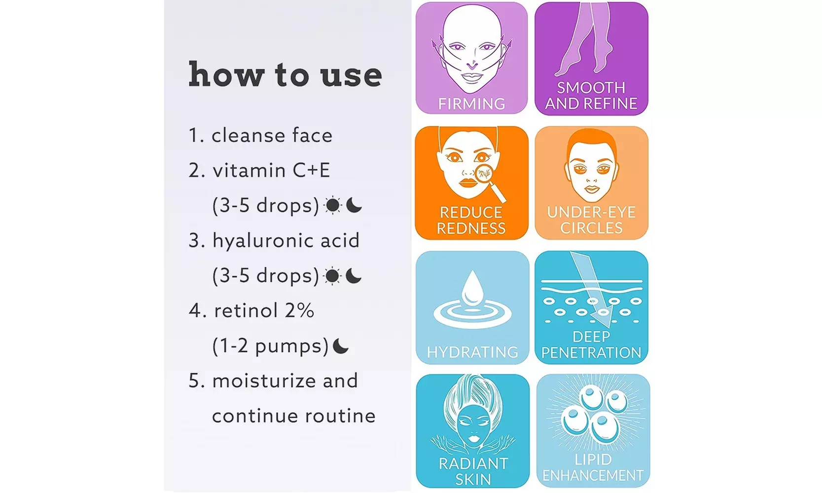 Anti Aging Serum Retinol Serum Derma Roller with Hyaluronic Acid Serum Kit