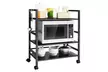 3 Tier Wire Mesh Rolling Cart with Hooks - Second Medium
