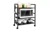 3 Tier Wire Mesh Rolling Cart with Hooks