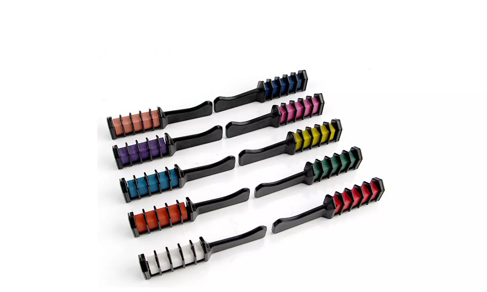 US 10 Color Hair Chalk Comb Set Washable Temporary Dye Mark DIY Party Kids Safe - Primary Image