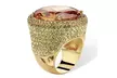 25 TCW Champagne CZ Halo Ring Made with SWAROVSKI ELEMENTS - Second Medium
