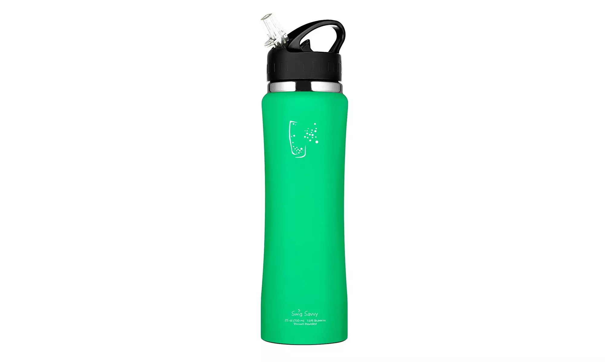 SWIG SAVVY Stainless Steel Water Bottle Straw Cap Carrying Sleeve Pouch - 24oz - Primary Image