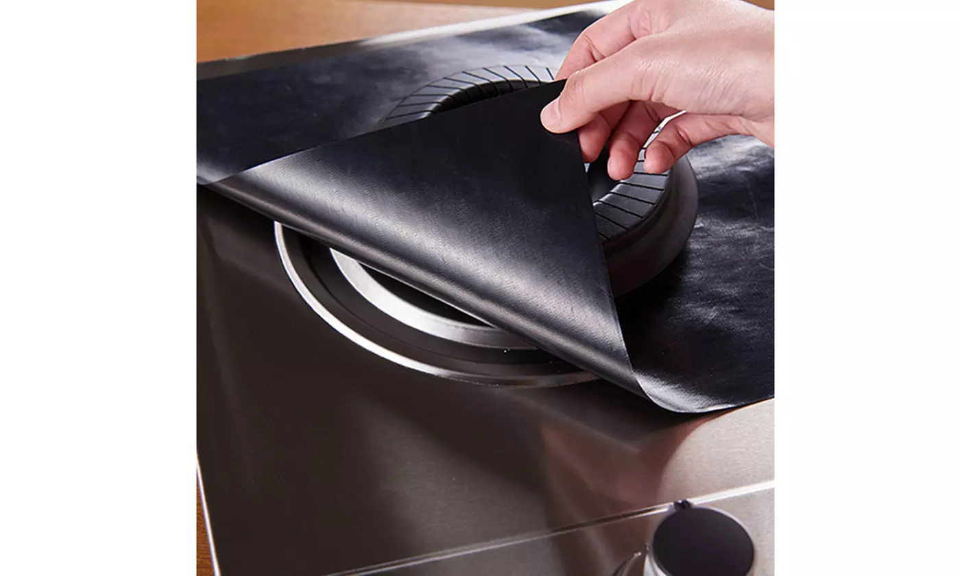 Gas Range Stove Top Burner Protector Reusable Liner Clean Non-stick Cover