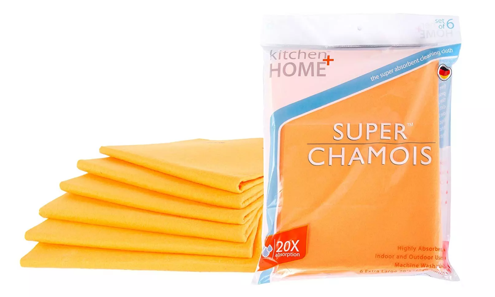 Shammy Towels - Super Absorbent Chamois Cleaning Cloth X-Large Set - Primary Image