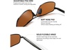 SUNGAIT Ultra Lightweight Rectangular Polarized Sunglasses UV400 Protection - Second Medium