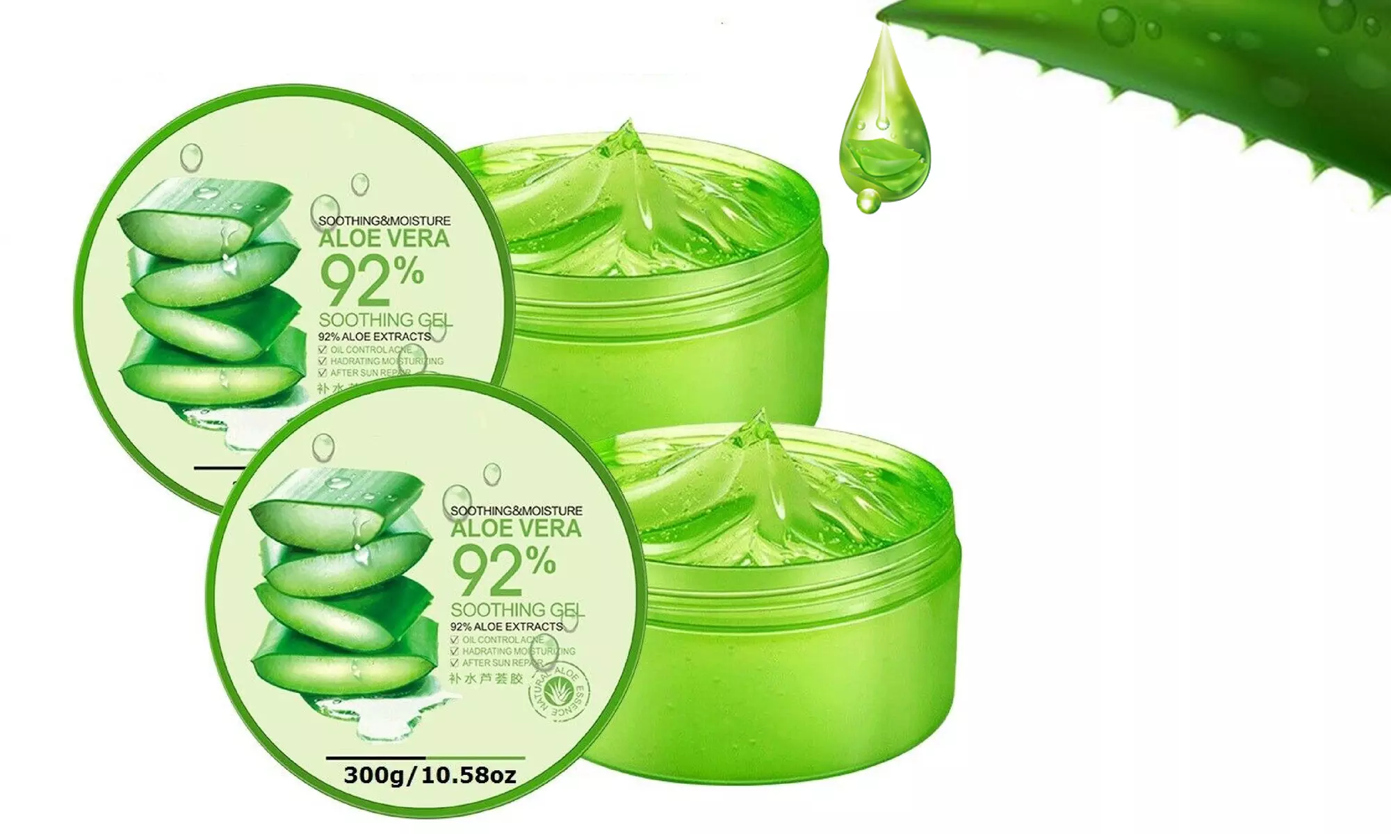 Aloe Vera Gel 92% Pure Aloe Vera Gel 10.58oz (1, 2, 3, 4 or 5 Pack) - Primary Image