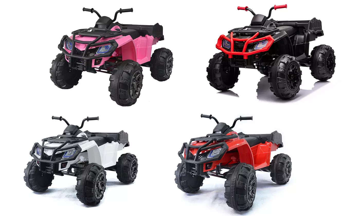 12V Kids ATV 4 Wheeler Ride On Quad Electric Toy Car with Back Bucket, Remote - Primary Image