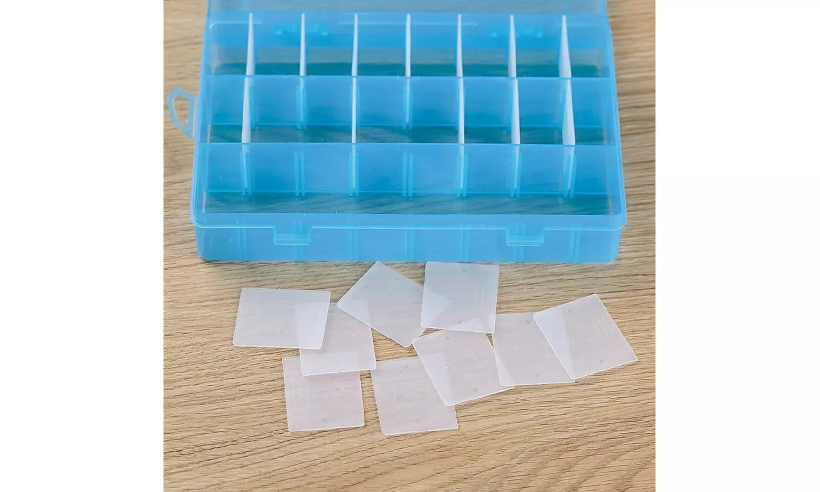 2-Pack 24 Grids Plastic Storage Box Jewelry Earring Tool Containers Organizer