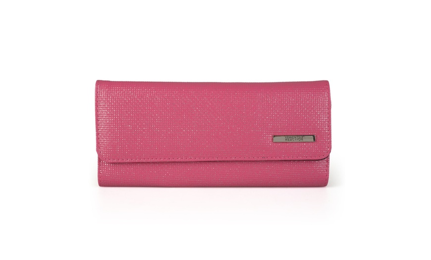 Image 7: Kenneth Cole Reaction Women's Elongated Metallic Trifold Clutch Wallet