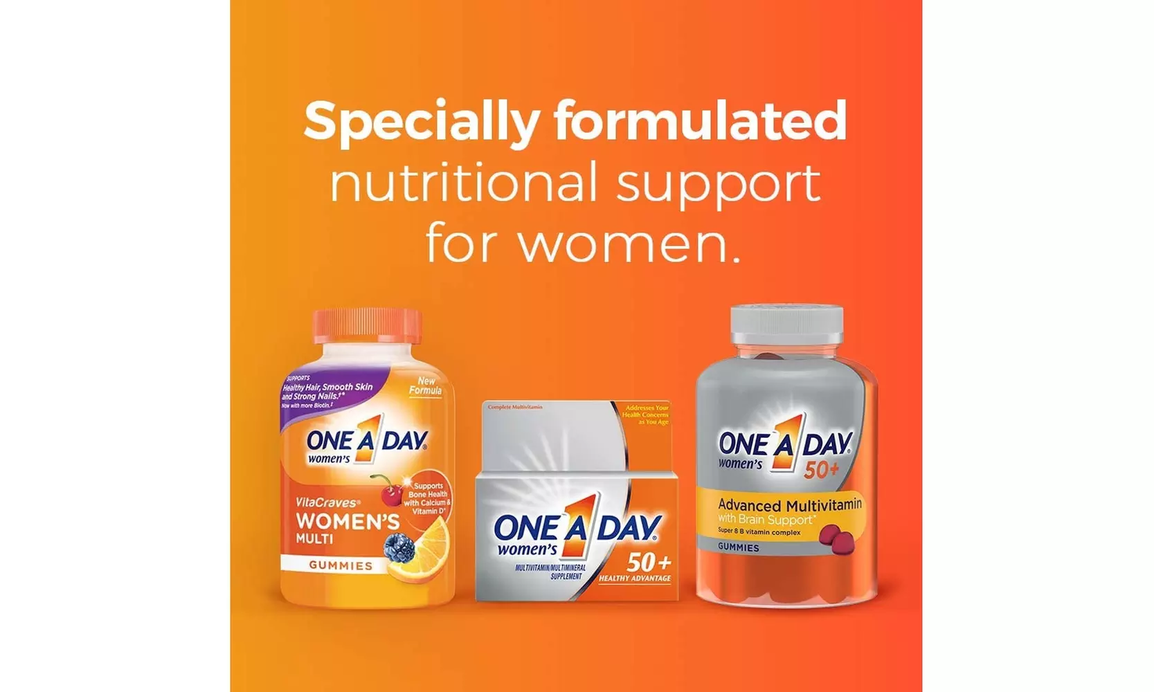 One A Day Women 50 plus Gummies Advanced Multivitamin with Brain Support - Second Medium