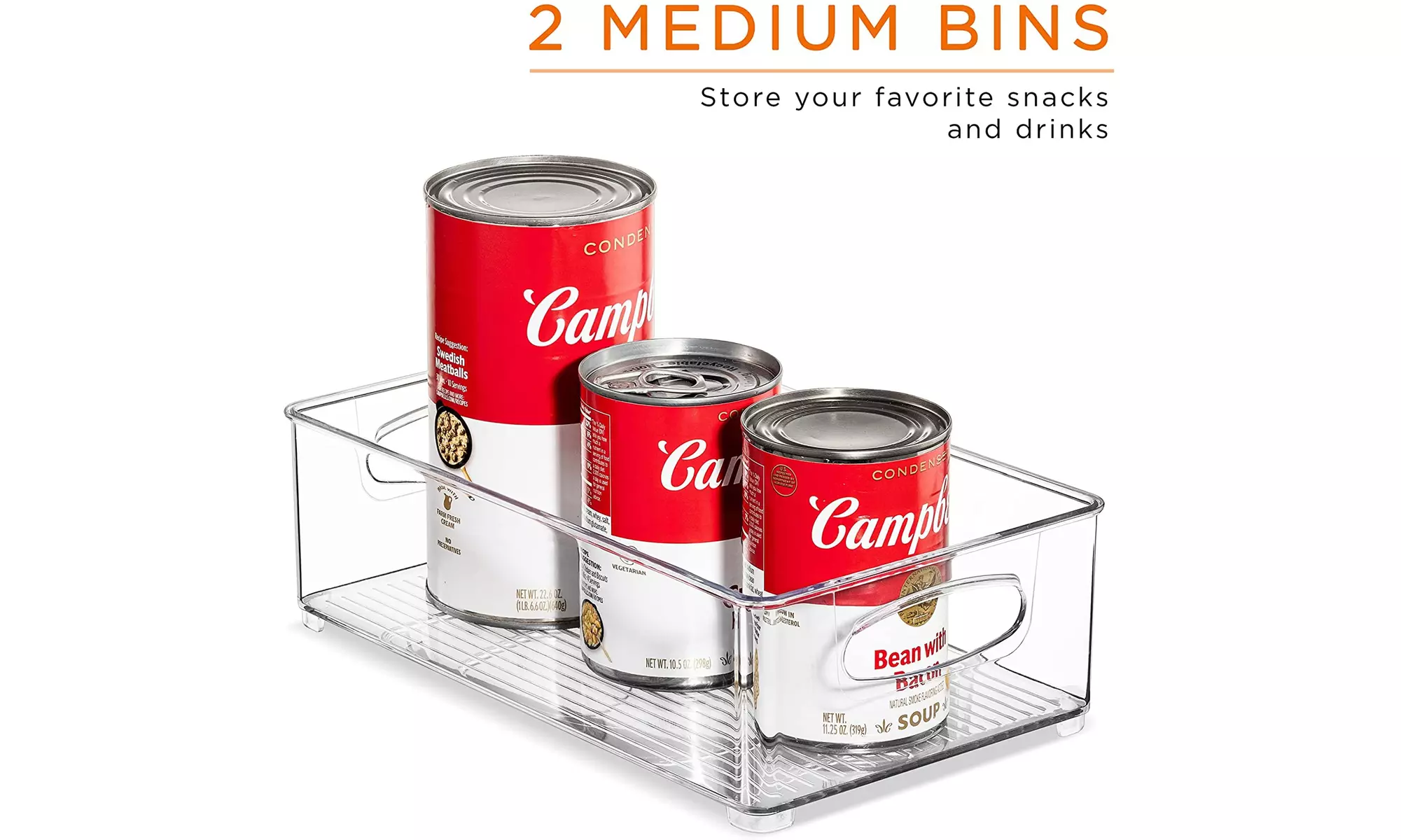 Sorbus Clear Organizer Storage Bins for Fridge, Freezer and Pantry (10-Pack)