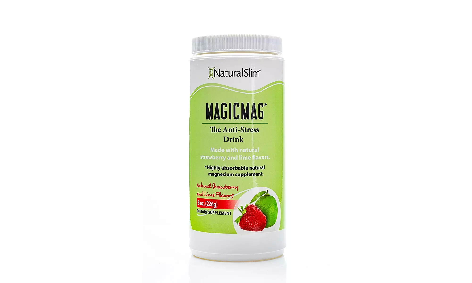NaturalSlim Anti Stress Pure Magnesium Citrate Powder, Strawberry & Lime, 8 oz - Primary Image