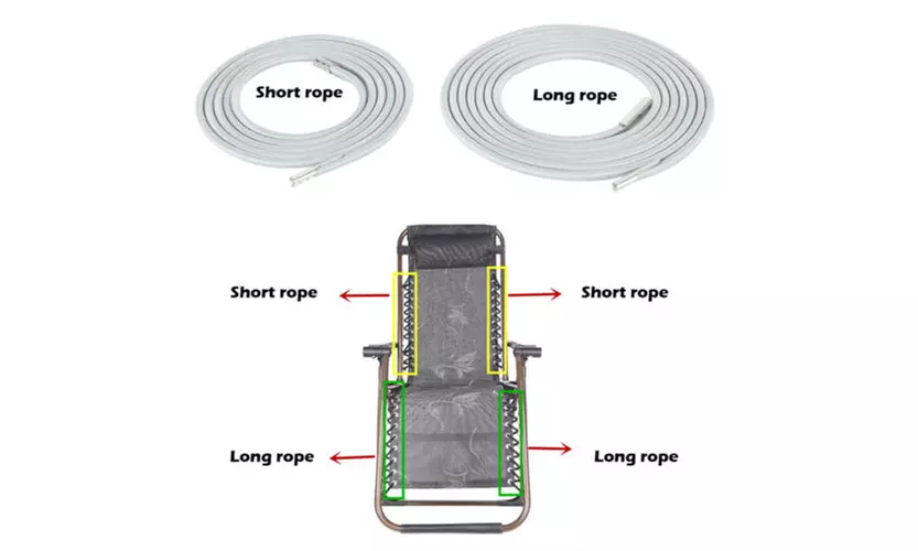 Elastic Cords Bungee Rope Recliner Lace Replacement for Zero Gravity Chair - Second Medium