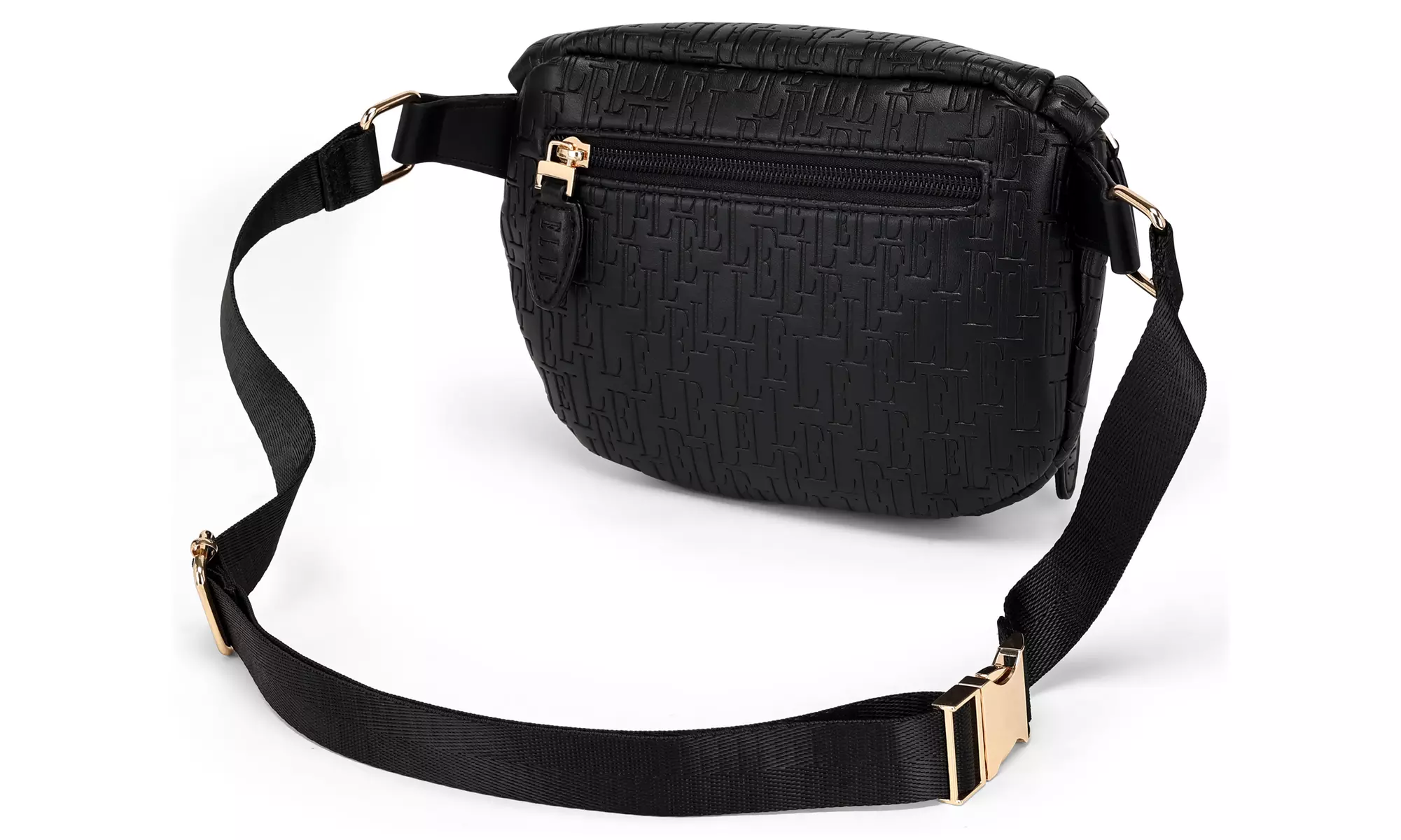 ELLE Wayfarer Black 1.8L Vegan Leather Monogram Sling