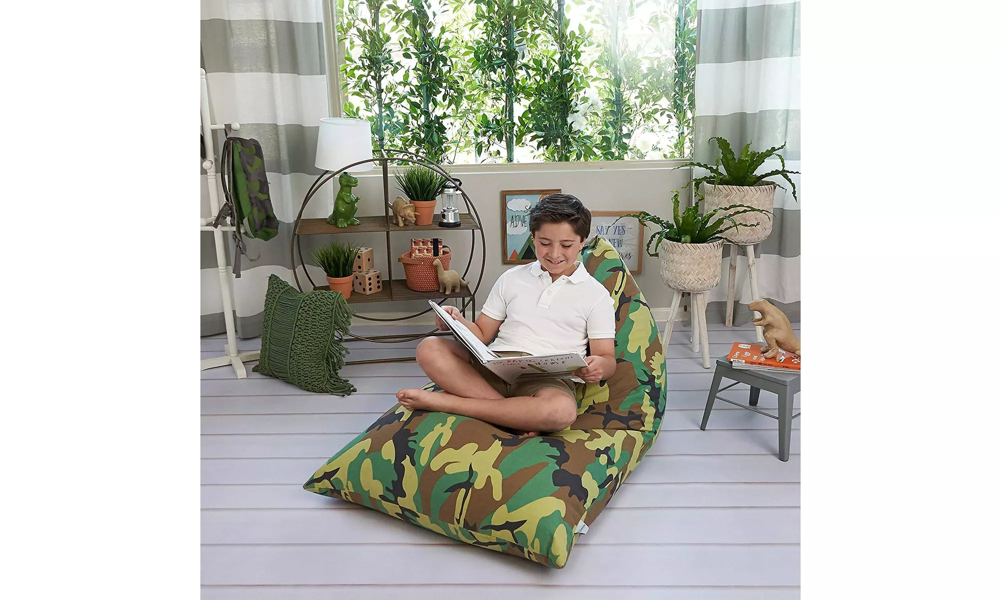 Butterfly Craze bean bag chair filled with animal storage, over 200L capacity - Primary Image