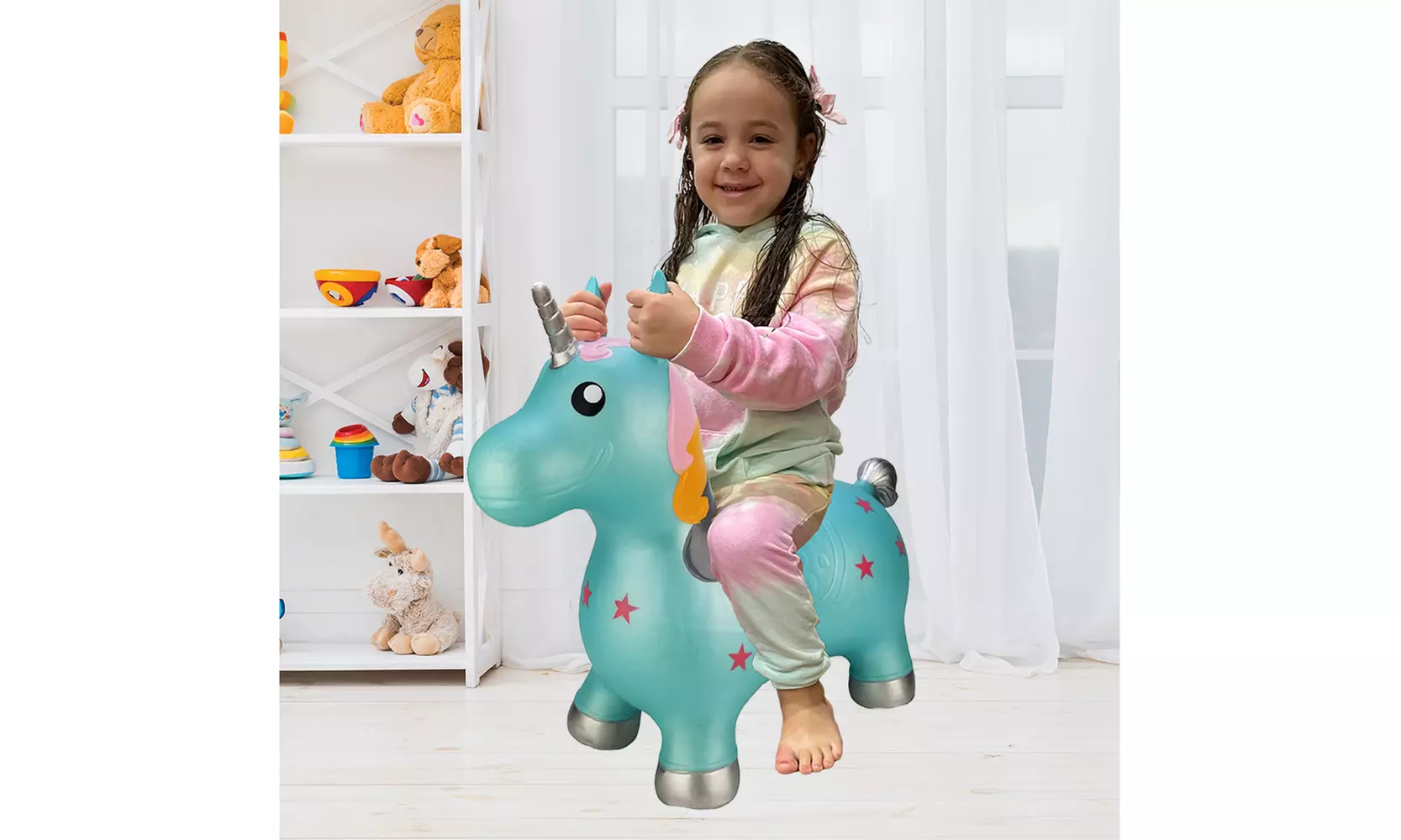 BounceZiez Inflatable Ride on Hopper - Pump Included!