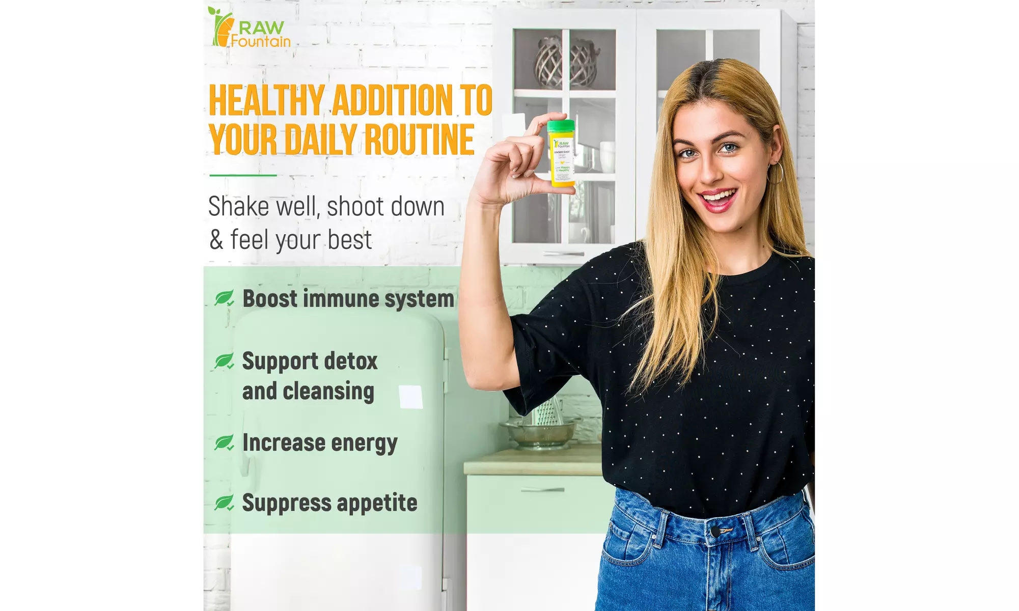 20pk Immunity Shots 2Fl.Oz., Vitamin C, Raw & Cold, Pressed Boosts Immunity