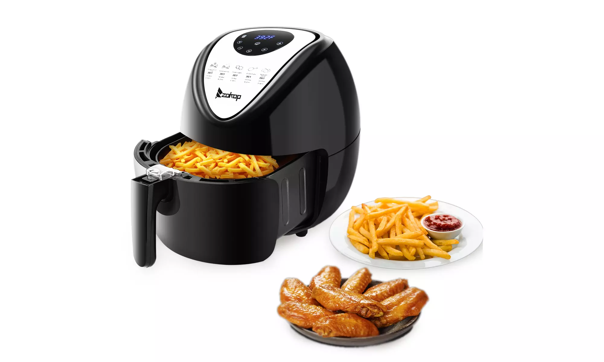 5.6Qt Healthy Fried Food Air Fryer w/Food Clip(2 Styles) - Primary Image