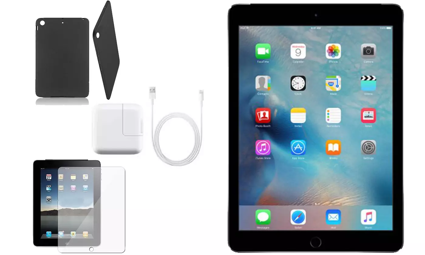 Apple iPad Air WiFi Only Tablet Bundle (Refurb. A-Grade) with MFi-Certified Lightning Cable and Generic Power Adapter - Primary Image