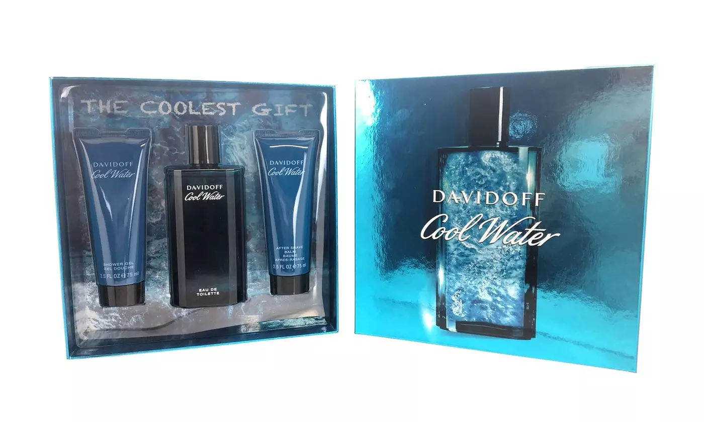 Davidoff Cool Water Eau De Toilette 3 Pc Gift Set For Men