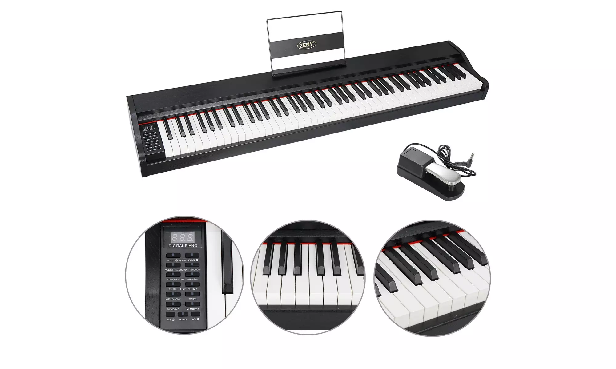 Zeny 88-Key Digital Piano Beginner Keyboard  - Second Medium