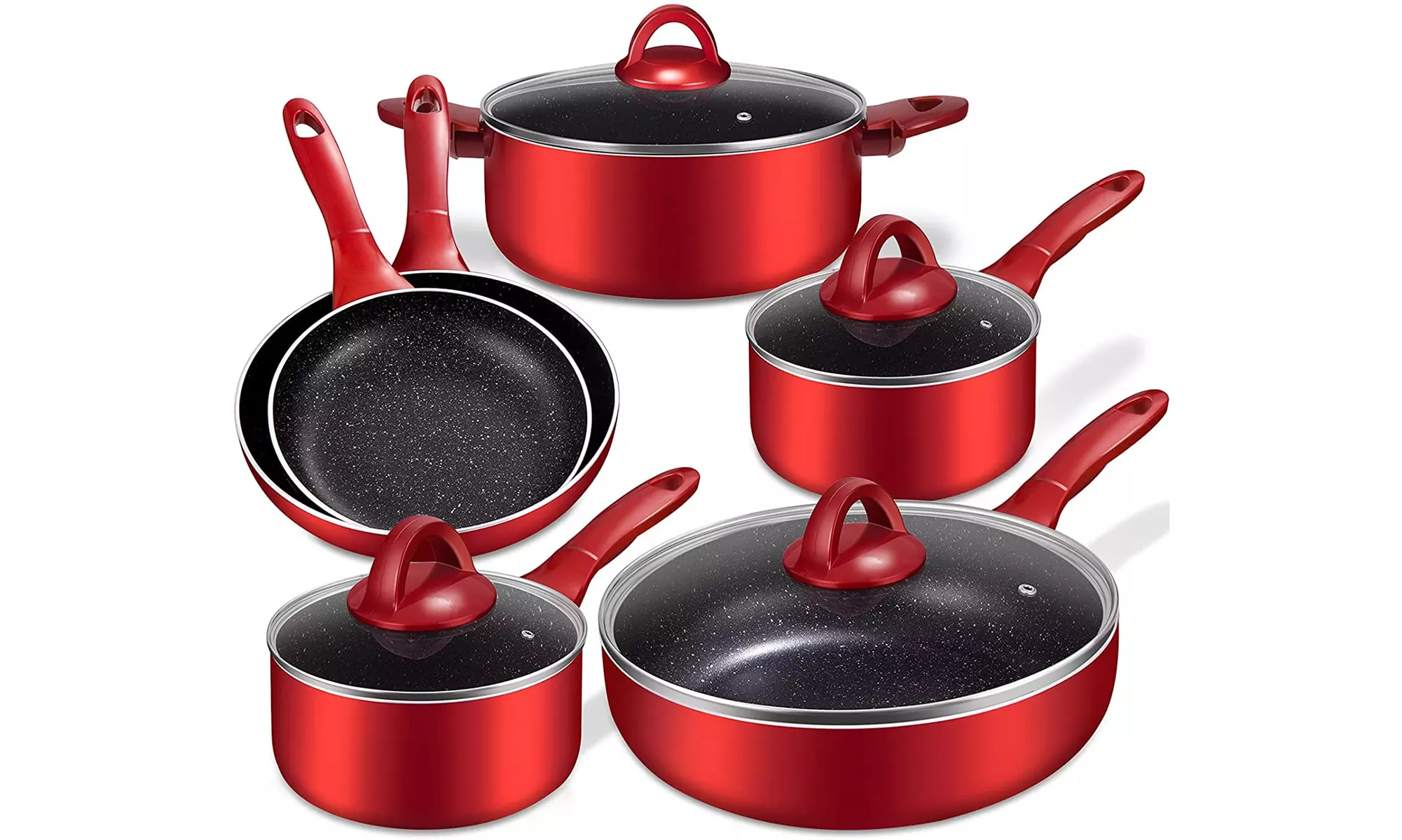 Nonstick Pots and Pans Set, 10-piece Cookware Set for All Stoves - Primary Image