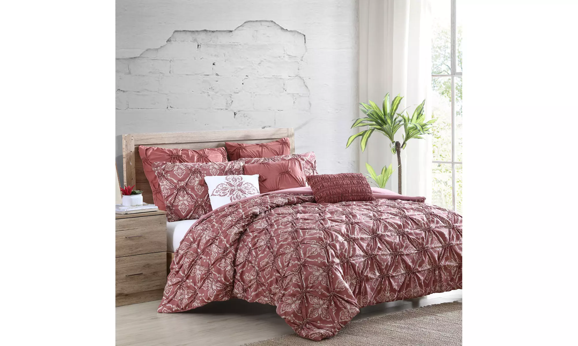 8 piece washed-printed comforter set - Primary Image