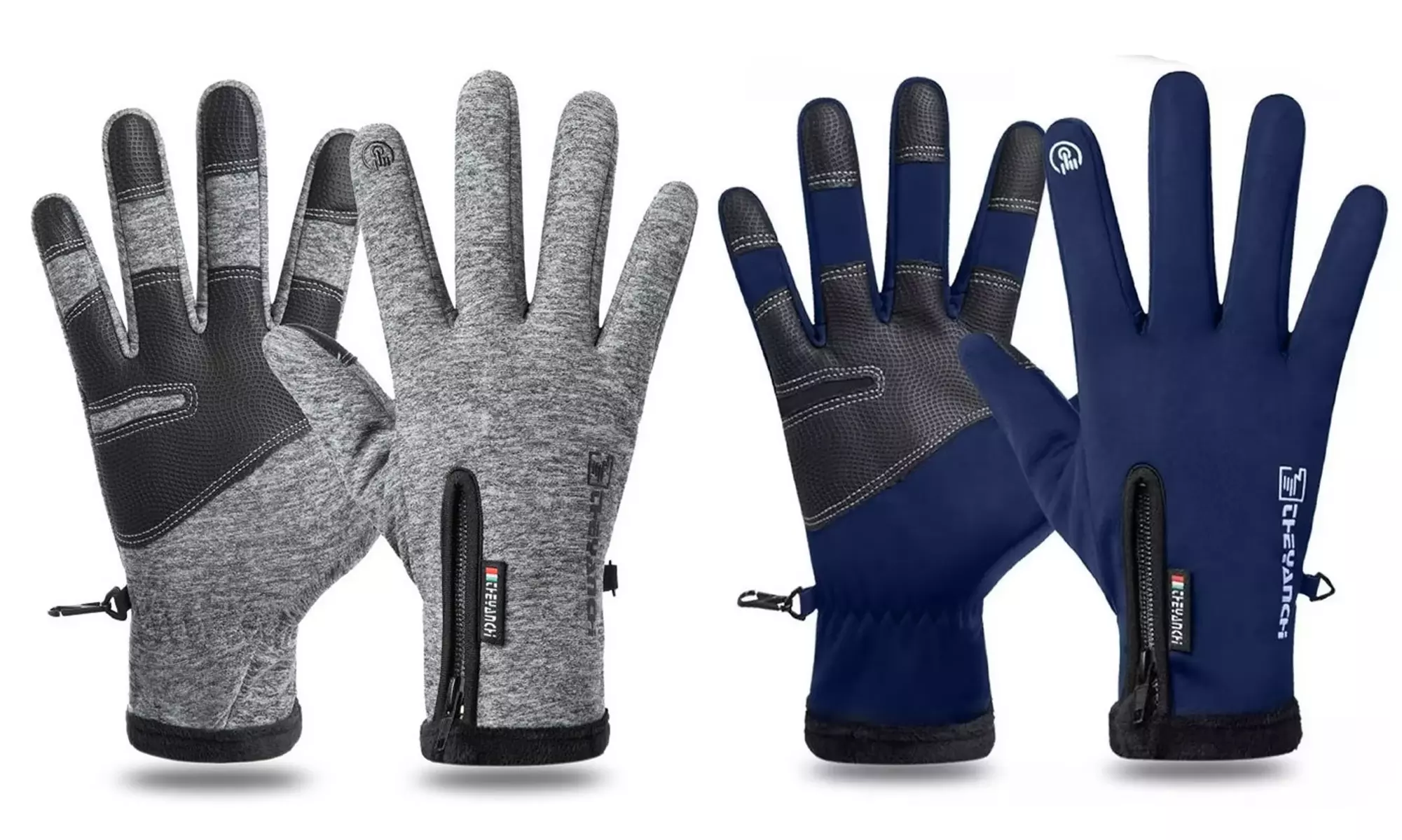 2 Pairs Winter Gloves for Men Touch Screen Gloves Cold Weather Warm Gloves
