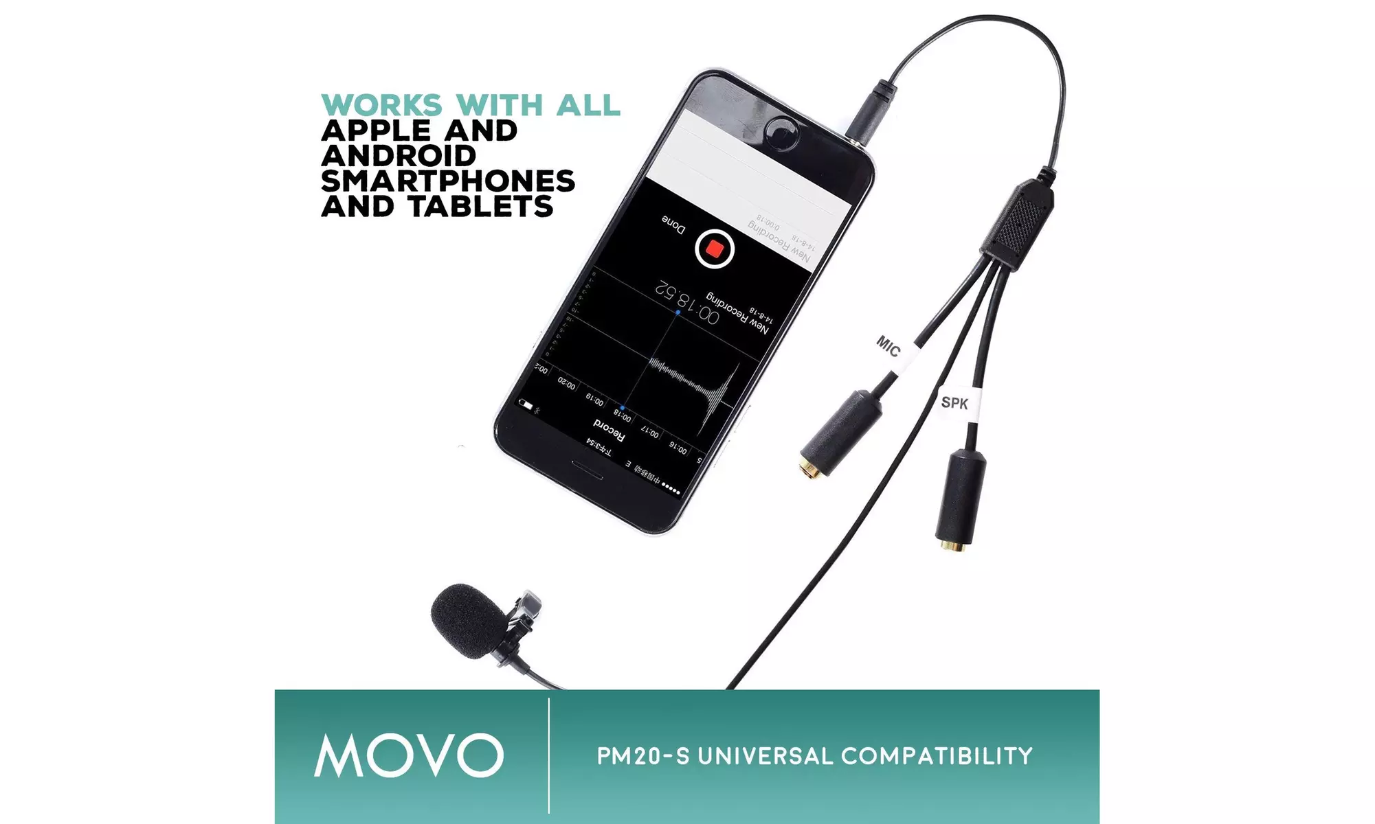 The Perfect Lavalier Microphone Interview Bundle for iPhone/Android Smartphones - Primary Image