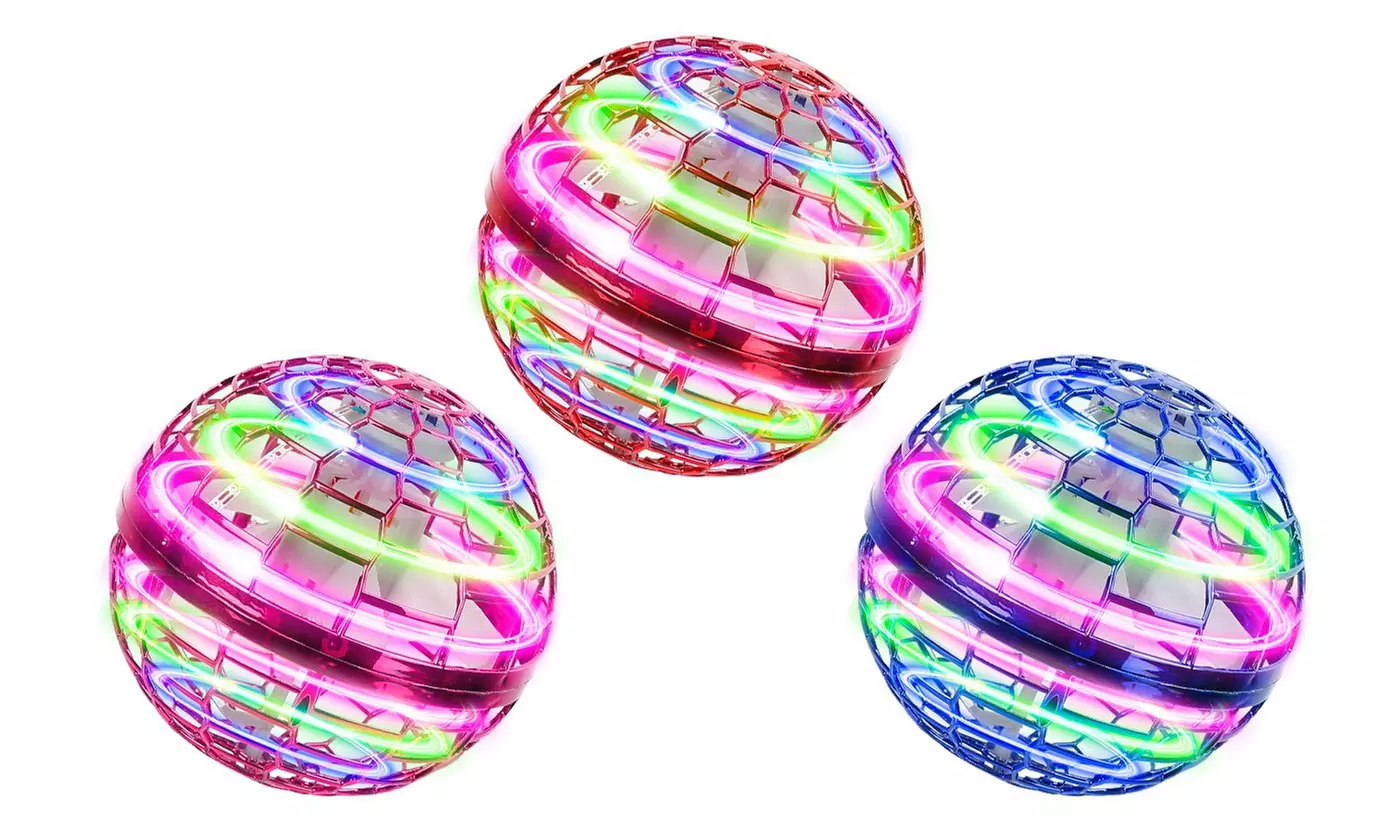 iMounTEK LED Flying Ball Toy 360-Degree Hand-Controlled Hover Drone with Lights