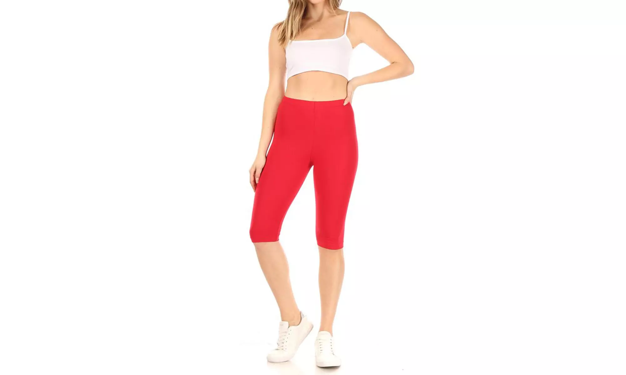 Women's Casual Solid Slim Running Yoga Capri Leggings (Pack of 3)