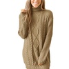 Image 10: For G and PL Women's Cable Knit Turtleneck Sweater Dress
