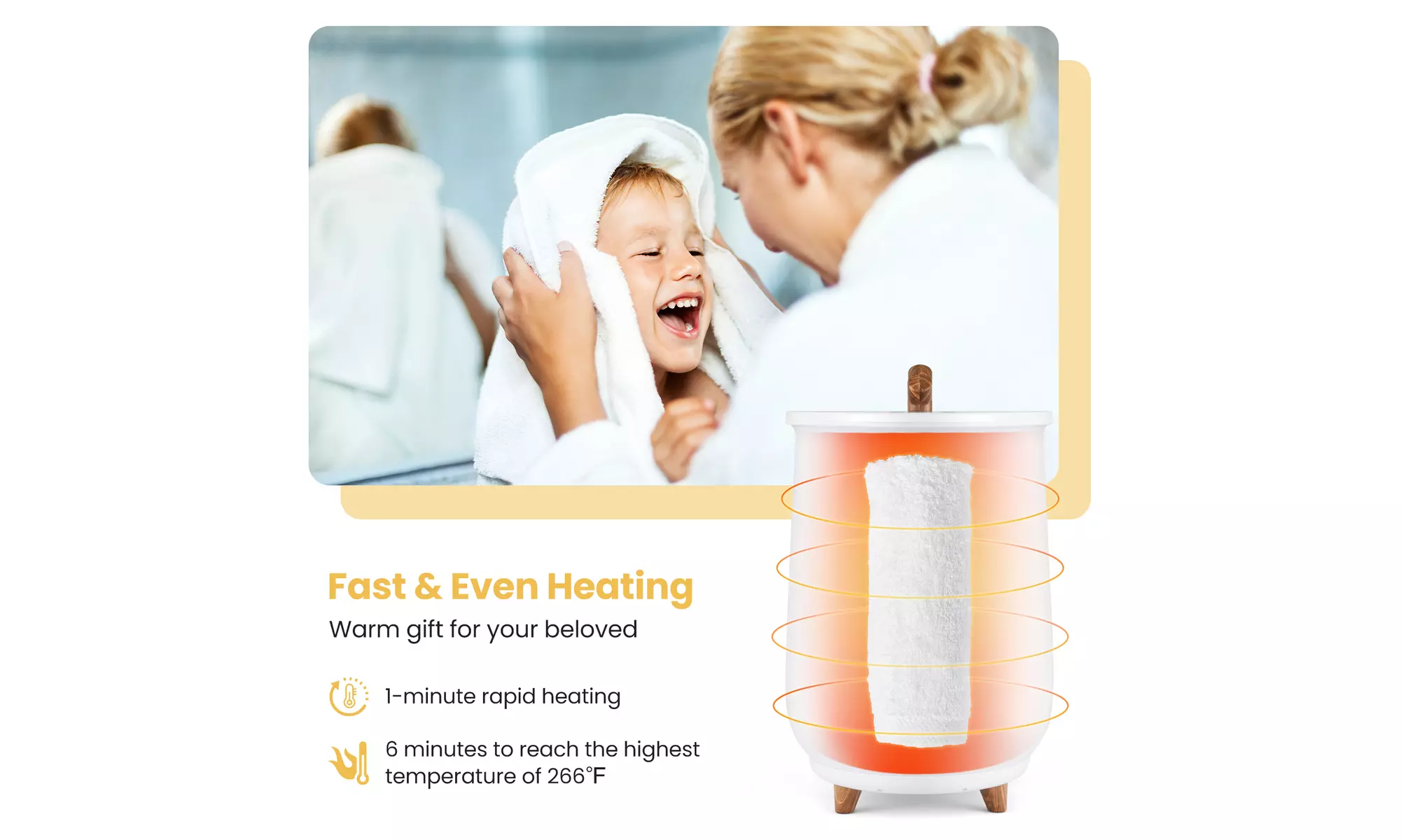 23L Bathroom Towel Warmer with Fragrance Holder and 3-Level Heating