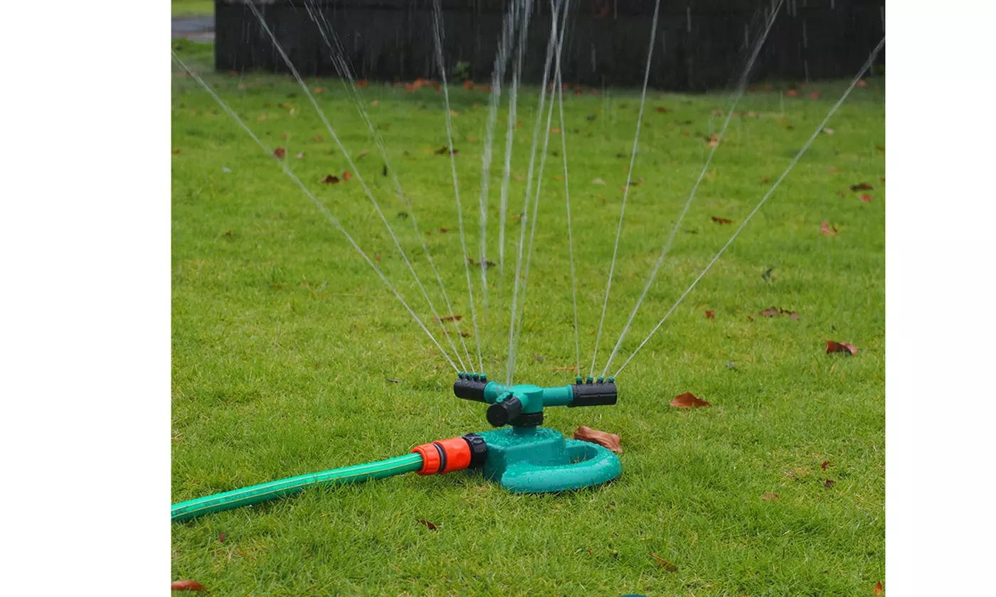 Garden Rotating Sprinkler 3-Arm Fitting Hose Outdoor Spray Sprinkle - Second Medium