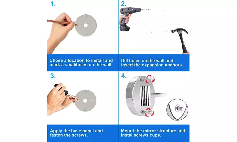 LED Wall Mount Two-Sided Magnifying Makeup Vanity Mirror